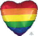 Standard 17" Rainbow Striped Heart