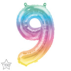 Air-Filled, Non-Floating Mini Ombre Rainbow Number