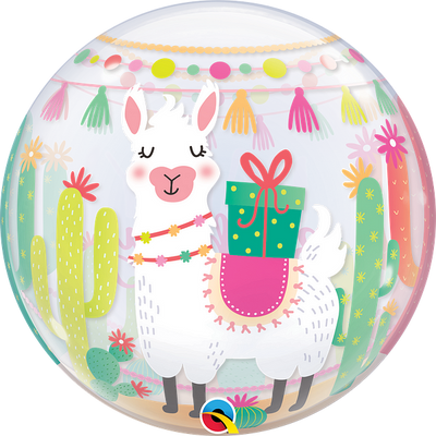 Happy Birthday Llama Cactus Tassel Bubble Balloon