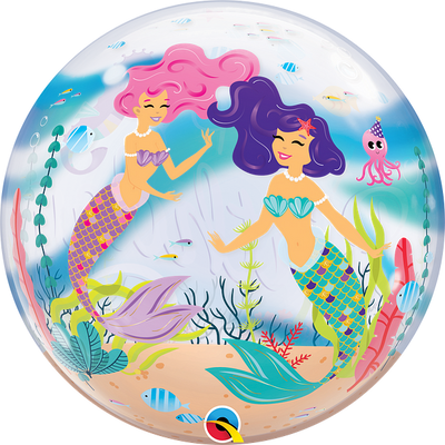 Happy Birthday Mermaid Party Helium Bubble Balloon