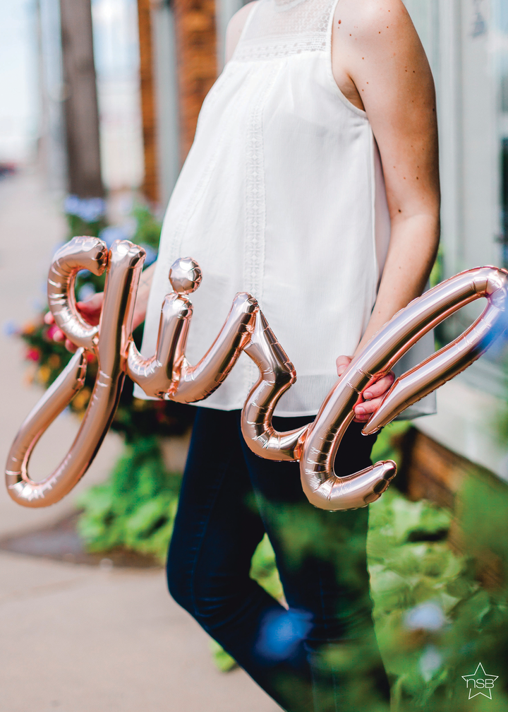 Baby Letters Script Balloon Banners