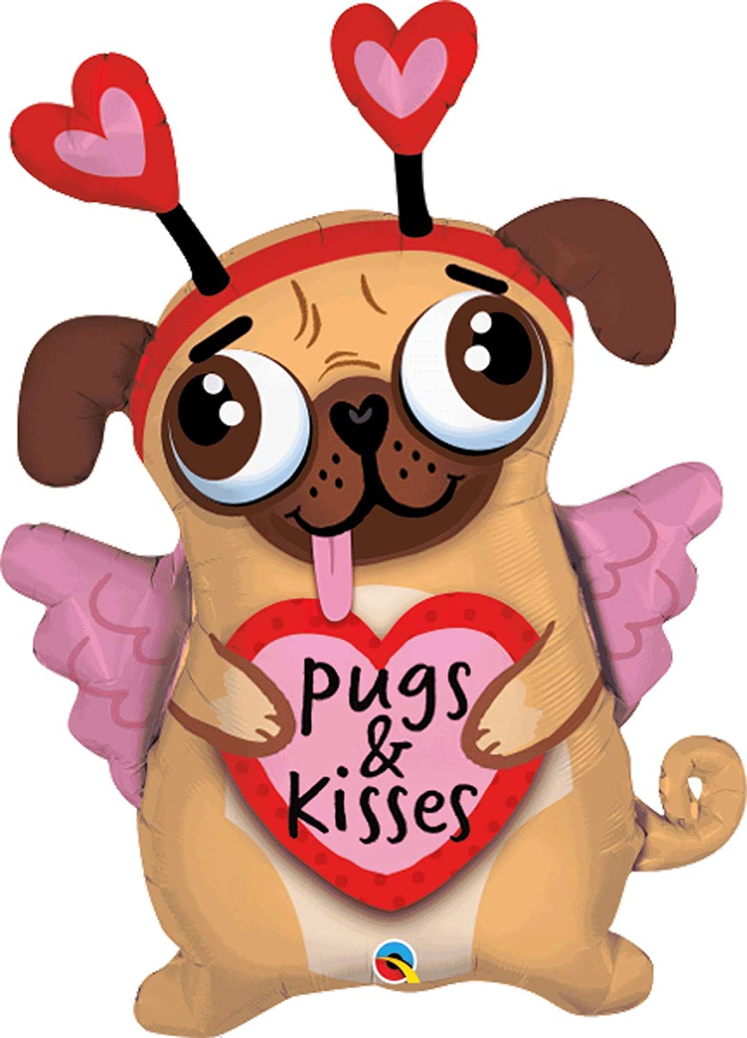 Pugs and Kisses Valentine Love Balloon