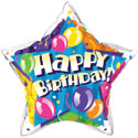 Sparkling Balloons Happy Birthday Star & Round (D)